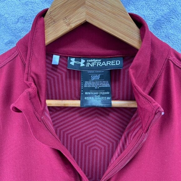 Under Armour Pullover Men's MD/M Maroon Infrared Coldgear 1/4 Zip Embroidered - Picture 7 of 8